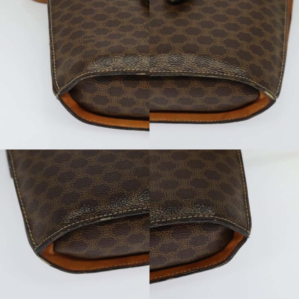 CELINE Macadam Canvas Shoulder Bag Pvc Leather Brown Gold - Picture 10 of 12
